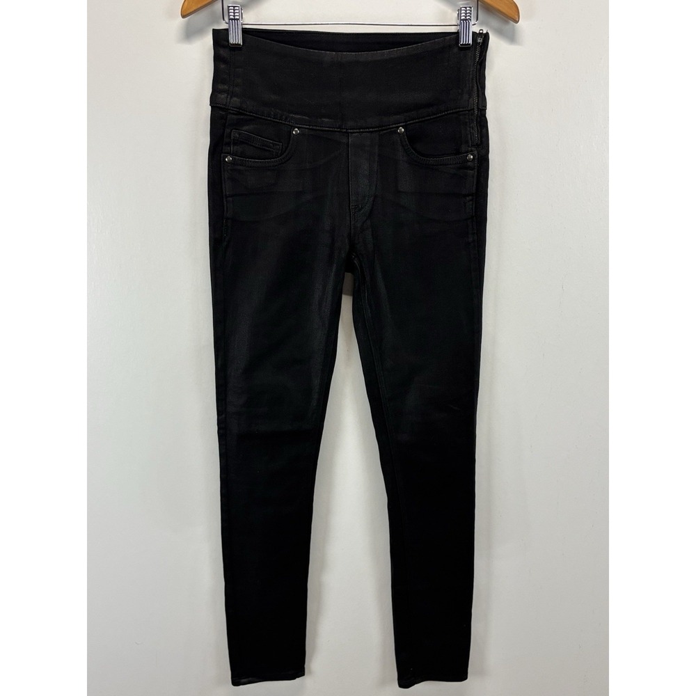 Spanx The Signature Skinny Jeans Side Zip Stretch Cotton Blend 5-pocket Black 27